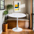 23.6" Round Tulip Dining Table, Mid-Century Tulip Table Kitchen Tulip Dining Table 2 People with MDF Table Top & Pedestal Base for Office Living Room