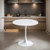 23.6" Round Tulip Dining Table, Mid-Century Tulip Table Kitchen Tulip Dining Table 2 People with MDF Table Top & Pedestal Base for Office Living Room