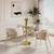 31.5" Round Tulip Dining Table, Mid-Century Tulip Table Kitchen Tulip Dining Table 2 People with Faux Marble Table Top & Stainless Steel Base for Office Living Room