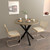 31.5 Inch Round Tulip Dining Table, Small Circle Kitchen Table with Metal Black Legs for 2-4 People,Modern Dining Room Table
