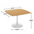 42 Inch Square Tulip Dining Table for 2-6 Person, Modern Mid-Century Kitchen Table with MDF Top & Oak Finish, Small Space Table for Apartment, Bistro, Cafe, Office and Living Room
