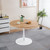 42" Round Tulip Dining Table, Mid-Century Tulip Table Kitchen Tulip Dining Table 2-4 People with MDF Table Top &Metal Base for Office Living Room