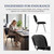 Set of 5, Black Mesh Fabric, Stackable Office Guest Chairs, Reception Waiting Room Chairs with Padded Seat & Back, Armless No Wheels Conference Chairs for Training, Meeting, Lobby