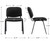 Set of 15, Black Mesh Fabric, Stackable Office Guest Chairs, Reception Waiting Room Chairs with Padded Seat & Back, Armless No Wheels Conference Chairs for Office Meeting Lobby