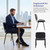 Set of 15, Black PU Leather, Stackable Office Guest Chairs, Reception Waiting Room Chairs with Padded Seat & Back, Armless No Wheels Conference Chairs for Office Meeting Lobby