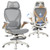 Ergonomic Mesh Office Chair with Footrest, Big and Tall Home Desk Chair with 5D Flip-Up Arms, Adjustable 3D Lumbar Support, Gaming & Executive Computer Chair (Foggy Morning)