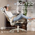 Ergonomic Mesh Office Chair with Footrest, Big and Tall Home Desk Chair with 5D Flip-Up Arms, Adjustable 3D Lumbar Support, Gaming & Executive Computer Chair (Foggy Morning)