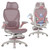 Ergonomic Mesh Office Chair with Footrest, Big and Tall Home Desk Chair with 5D Flip-Up Arms, Adjustable 3D Lumbar Support, Gaming & Executive Computer Chair (Peach Blossom)