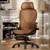 Ergonomic Mesh Office Chair with Footrest, Big and Tall Home Desk Chair with 5D Flip-Up Arms, Adjustable 3D Lumbar Support, Gaming & Executive Computer Chair (Tangerine Burst)