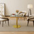31.5" Square Tulip Dining Table, Mid-Century Tulip Table Kitchen Tulip Dining Table 2 People with Faux Marble Table Top & Stainless Steel Base for Office Living Room