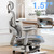 Ergonomic Mesh Office Chair with 2-Zone Lumbar Support and Footrest,Grey