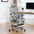Ergonomic Mesh Office Chair with 2-Zone Lumbar Support and Footrest,Grey