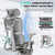 Ergonomic Mesh Office Chair with 3-Zone Dynamic Lumbar Support, Big and Tall Office Chair with Footrest, Adjustable Seat Depth,4D Headrest,6D Armrests, Swivel Executive Chair for Home Office,Grey