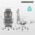 Ergonomic Mesh Office Chair with 3-Zone Dynamic Lumbar Support, Big and Tall Office Chair with Footrest, Adjustable Seat Depth,4D Headrest,6D Armrests, Swivel Executive Chair for Home Office,Grey
