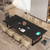 8FT Conference Table, 94.49 L x 47.24 W x 29.53 H Inches Large Meeting Podcast Table for 10 People, Business Style Wooden Training Table with Strong Metal Frame for Office Conference
