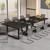 8FT Conference Table, 94.49 L x 47.24 W x 29.53 H Inches Large Meeting Podcast Table for 10 People, Business Style Wooden Training Table with Strong Metal Frame for Office Conference