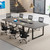 8FT Conference Table, 94.49 L x 47.24 W x 29.53 H Inches Large Meeting Podcast Table for 10 People, Business Style Wooden Training Table with Strong Metal Frame for Office Conference