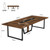 8FT Conference Table, 94.49 L x 47.24 W x 29.53 H Inches Large Meeting Podcast Table for 10 People, Business Style Wooden Training Table with Strong Metal Frame for Office Conference