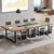 8FT Conference Table, 94.49 L x 47.24 W x 29.53 H Inches Large Meeting Podcast Table for 10 People, Business Style Wooden Training Table with Strong Metal Frame for Office Conference