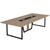 8FT Conference Table, 94.49 L x 47.24 W x 29.53 H Inches Large Meeting Podcast Table for 10 People, Business Style Wooden Training Table with Strong Metal Frame for Office Conference
