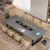 8FT Conference Table Set of 2, Large Meeting Podcast Table for 10 People, Business Style Wooden Training Table with Strong Metal Frame for Office Conference