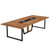 8FT Conference Table Set of 2, Large Meeting Podcast Table for 10 People, Business Style Wooden Training Table with Strong Metal Frame for Office Conference