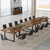 8FT Conference Table Set of 2, Large Meeting Podcast Table for 10 People, Business Style Wooden Training Table with Strong Metal Frame for Office Conference