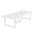 8FT Conference Table Set of 2, Large Meeting Podcast Table for 10 People, Business Style Wooden Training Table with Strong Metal Frame for Office Conference