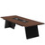8ft Conference Table, Large Meeting Table for 8-10 People, Business Seminar Furniture for Office Conference Room, Walnut & Black (4, Walnu+ Black)