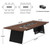 8ft Conference Table, Large Meeting Table for 8-10 People, Business Seminar Furniture for Office Conference Room, Walnut & Black (4, Walnu+ Black)