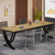 6.5FT Conference Table for 6-8 People, 78 inch Long Rectangular Seminar Table with Strong Metal Frame, Business Furniture Boardroom Desk for Office Meeting Conference Room (1PC, Oak)