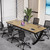 6.5FT Conference Table for 6-8 People, 78 inch Long Rectangular Seminar Table with Strong Metal Frame, Business Furniture Boardroom Desk for Office Meeting Conference Room (1PC, Oak)