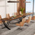6.5FT Conference Table for 6-8 People, 78 inch Long Rectangular Seminar Table with Strong Metal Frame, Business Furniture Boardroom Desk for Office Meeting Conference Room (2PCS, Mix Brown)