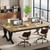 6.5FT Conference Table for 6-8 People, 78 inch Long Rectangular Seminar Table with Strong Metal Frame, Business Furniture Boardroom Desk for Office Meeting Conference Room (2PCS, Oak)