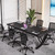 6.5FT Conference Table for 6-8 People, 78 inch Long Rectangular Seminar Table with Strong Metal Frame, Business Furniture Boardroom Desk for Office Meeting Conference Room (4PCS, Black)