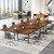 6FT Conference Table, Rustic Rectangle 70.8" W x 35.4" D Meeting Table, Modern Seminar Table Boardroom Desk for Office Meeting Conference Room (6ft, Rustic)