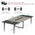 8FT Conference Table, 94.48L x 47.21W x 29.52H Inches Boat Shaped Meeting Table with Rectangle Grommet, Modern Seminar Boardroom Table for Office Conference Room (Grey & Black, 8ft)