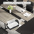 8FT Conference Table, 94.48L x 47.21W x 29.52H Inches Boat Shaped Meeting Table with Rectangle Grommet, Modern Seminar Boardroom Table for Office Conference Room (Grey & Black, 8ft)