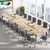 8FT Conference Table, 94.48L x 47.21W x 29.52H Inches Boat Shaped Meeting Table with Rectangle Grommet, Modern Seminar Boardroom Table for Office Conference Room (Light Wood Grain, 8ft)