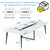 8FT Conference Table, 94.48L x 47.21W x 29.52H Inches Boat Shaped Meeting Table with Rectangle Grommet, Modern Seminar Table for Office Meeting Conference Room (White & Black, 8ft)