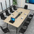 8FT Conference Table, 94.49" L x 47.24" W x 29.53" H Meeting Seminar Table with Grommet, Large Boat Shaped Computer Desk, Boardroom Desk for Office Meeting Conference Room