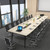 8FT Conference Table, 94.49" L x 47.24" W x 29.53" H Meeting Seminar Table with Grommet, Large Boat Shaped Computer Desk, Boardroom Desk for Office Meeting Conference Room