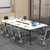 8FT Conference Table, 94.49" L x 47.24" W x 29.53" H Meeting Seminar Table with Grommet, Large Boat Shaped Computer Desk, Boardroom Desk for Office Meeting Conference Room,White