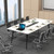 8FT Conference Table, 94.49" L x 47.24" W x 29.53" H Meeting Seminar Table with Grommet, Large Boat Shaped Computer Desk, Boardroom Desk for Office Meeting Conference Room,White