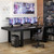 7FT Conference Table for 6-8 People, Large Rectangular Meeting Table, Modern Seminar Table for Office Meeting Conference Room, Black and Deep Brown (86.8”L x 47.2”W x 29.4”H)