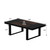 7FT Conference Table for 6-8 People, Large Rectangular Meeting Table, Modern Seminar Table for Office Meeting Conference Room, Black and Deep Brown (86.8”L x 47.2”W x 29.4”H)