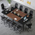 8FT Conference Table, 94.48” Meeting Seminar Table with Cable Grommets, Boardroom Table Workstation for Meeting Room, Office Conference (Black & Walnut)