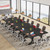 10.5FT Conference Table, Modern Meeting Table for 8-10 People, Rectangle Seminar Boardroom Table for Office Conference Room with Stylish Legs (2, Black)