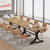 10.5FT Conference Table, Modern Meeting Table for 8-10 People, Rectangle Seminar Boardroom Table for Office Conference Room with Stylish Legs (2, Brown and Black)