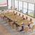 10.5FT Conference Table, Modern Meeting Table for 8-10 People, Rectangle Seminar Boardroom Table for Office Conference Room with Stylish Legs (2, Brown and Black)